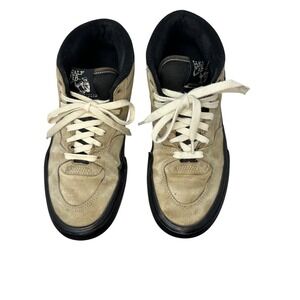 Vans Half Cab Tan Suede Black Sole Mid Top Skate Shoes Mens 7 Womens 8.5